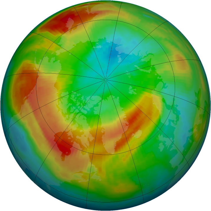 Arctic ozone map for 11 March 1997